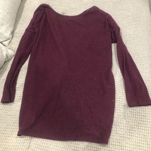 Maroon sweater with open back